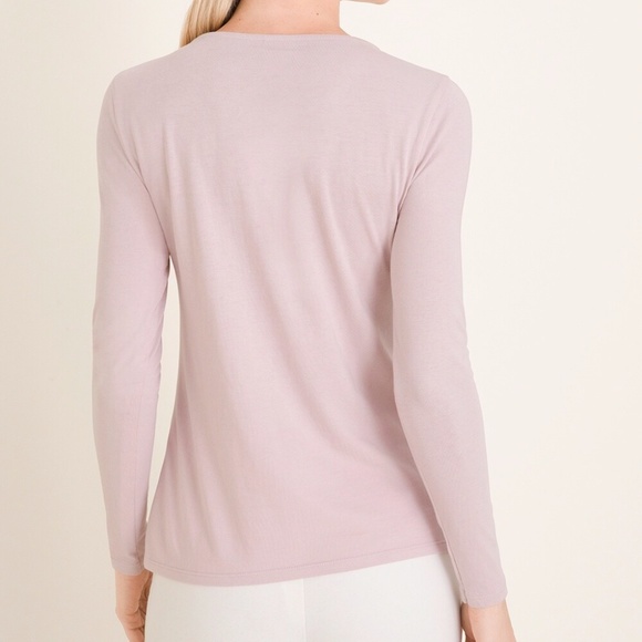 Chico's Je T'Aime Pearl Script Long Sleeve T-shirt Chico's Sz 0 or US S/4 - Picture 9 of 10